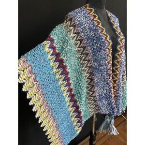 Autumn Cape /wrap With Tassel- color NEON